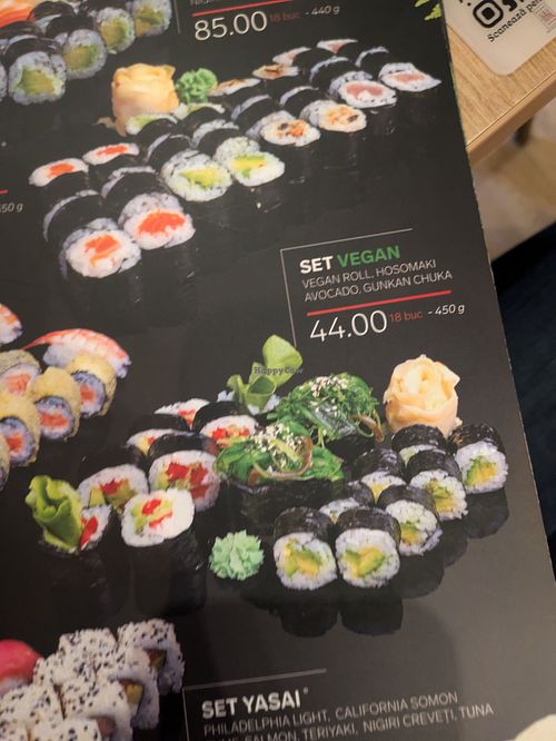 Vegan sushi plate at Sushi Han in Brasov