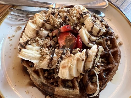 Waffle with fruits  at NU Kitchen in Newburyport