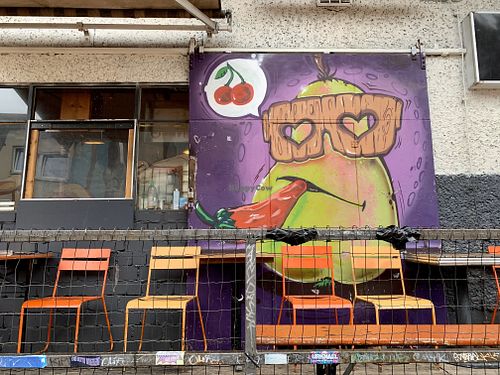 outside at EmmaPea Vegan Food and Bar in Berlin