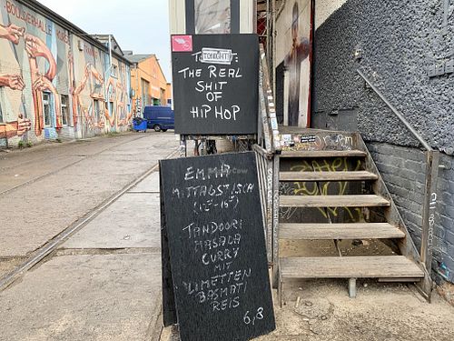 outside at EmmaPea Vegan Food and Bar in Berlin