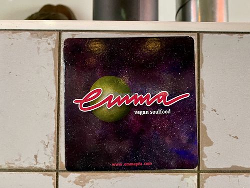 logo at EmmaPea Vegan Food and Bar in Berlin