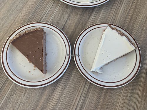 Chocolate and coconut pie   at Himalaya Vegan in Sacramento