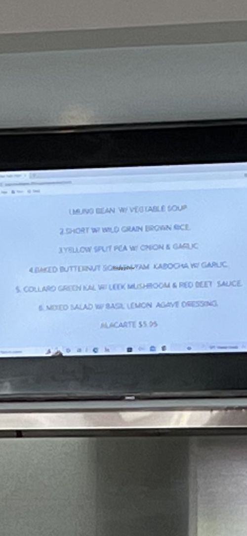 today’s menu  at Himalaya Vegan in Sacramento