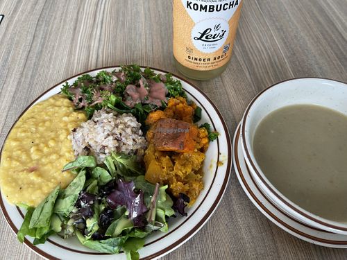 I had the “moderate” portion lunch so I’d have room for the chocolate pie.  Everything was tasty and very satisfying. I want to eat here at least once a week.  at Himalaya Vegan in Sacramento