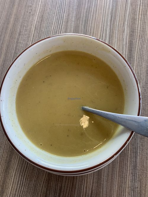 Mung bean & vegetable soup   at Himalaya Vegan in Sacramento