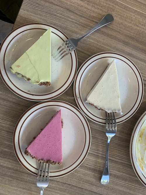 Strawberry, key lime, and coconut pie   at Himalaya Vegan in Sacramento