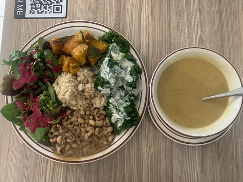 The kabocha squash is fire! 🤤  at Himalaya Vegan in Sacramento