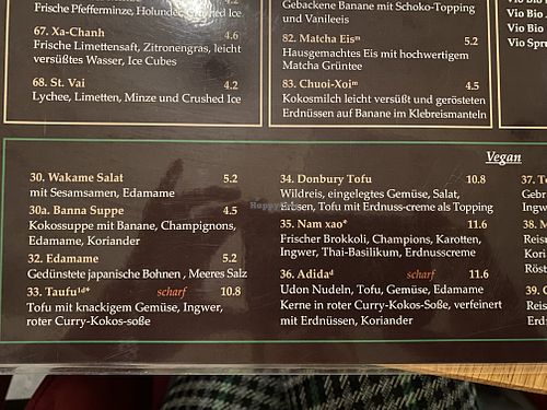 Vegan menue  at Saigon Café in Hamburg