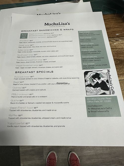 Menu  at MochaLisa's Caffè in Clifton Park
