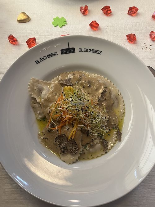 Steinpilzravioli  at Bleichibeiz + Hotel in Wald