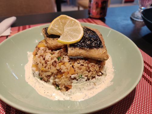 Best fish in town at Loving Hut - Meditation Center in Ulaanbaatar