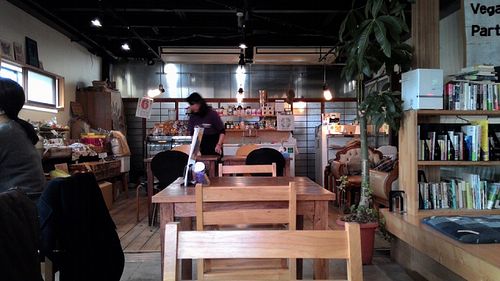 View in the Restaurant at Vegans Cafe and Restaurant in Kyoto