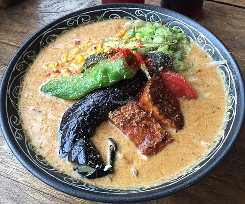 ramen was so good at Vegans Cafe and Restaurant in Kyoto