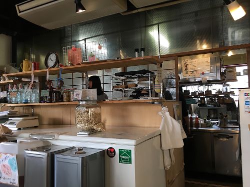 Inside the cafe  at Vegans Cafe and Restaurant in Kyoto