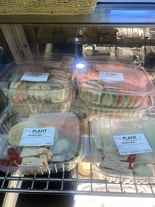 Hummus Plate ~$14 USD   at SFO - The Plant Cafe Organic- T2 in South San Francisco