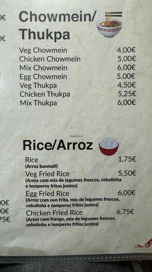 Menu vegan option 5?(the “veg “ are vegan)  at Kasthamandap Restaurant And Cafe House in Lisbon