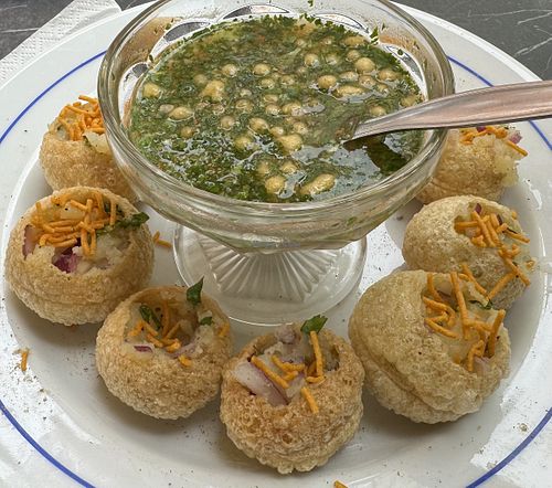 Pani Puri (tasty and crunchy) 3,50 euros  at Kasthamandap Restaurant And Cafe House in Lisbon