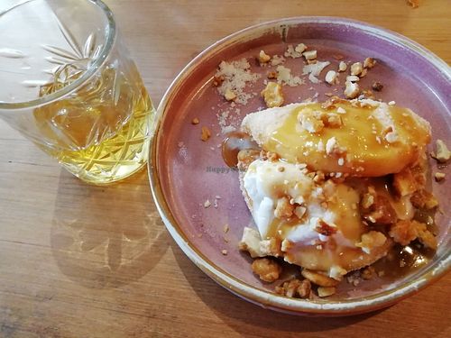 Deep fried bao w/ vanilla ice cream and cashew crunch at Forked Up Vegan Kitchen - Blackstock Market in Liverpool