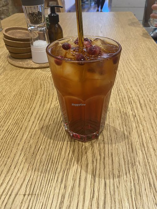 Pomegranate iced tea  at Hobo Coffee House in Stockton-on-tees