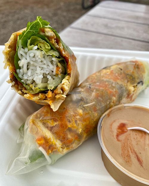 Tofu Spring Roll with peanut sriracha sauce  at Da Best Pho in Lahaina