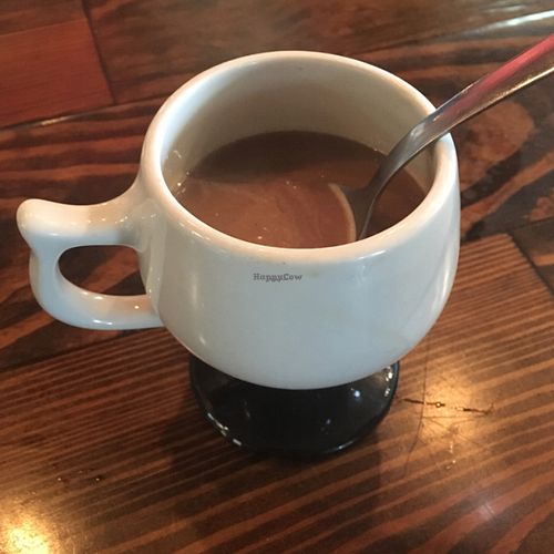 Vietnamese coffee with chicory and condensed soy milk  at End of the Line Cafe in Pensacola