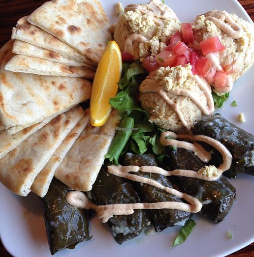 Hummus and Dolma Platter at End of the Line Cafe in Pensacola