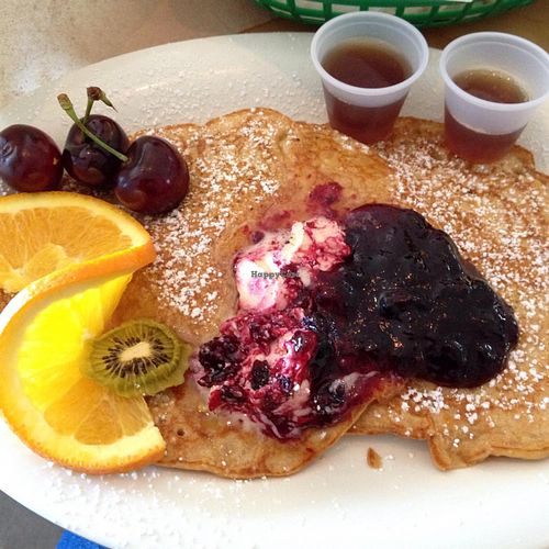 Huckleberry Pancakes brunch special! (Delicious!) at nami Vegan Sweets in Phoenix
