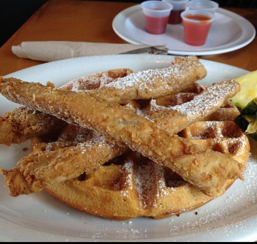 Dae Dae's Chicken n' Waffles (brunch special) at nami Vegan Sweets in Phoenix