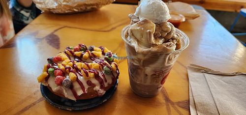 Captain crunch donut and chai smoothie at nami Vegan Sweets in Phoenix