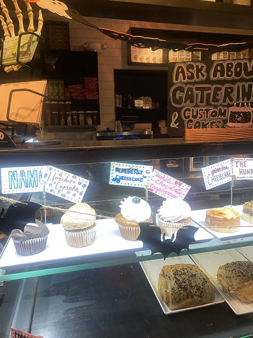 Catering Available Sign with Close-Up of Cupcakes 😋  at nami Vegan Sweets in Phoenix