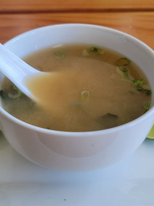 Miso soup at Bhumi in Tijuana