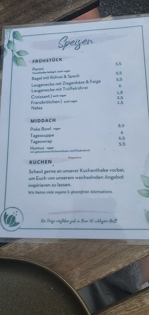 Speisekarte at In aller Munde Café & Feinkost in Hamburg