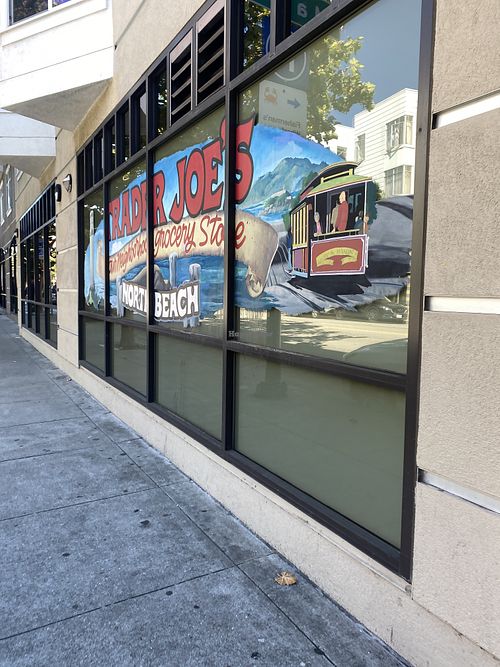 Awesome North Beach TJ’s Art on Windows  at Trader Joe's - Bay St in San Francisco