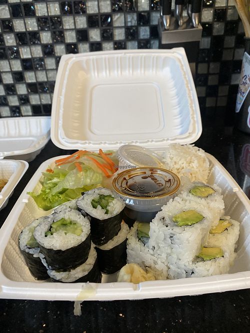 Veggie Bento Box w/Avocado and Cucumber Rolls  at Joy Sushi in San Leandro