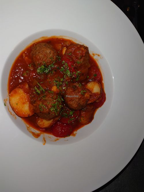 Meatballs with salsa  at Mystilli Roof Garden in Rhodes