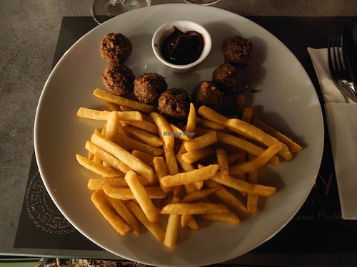 Meatballs with bbq sauce  at Mystilli Roof Garden in Rhodes
