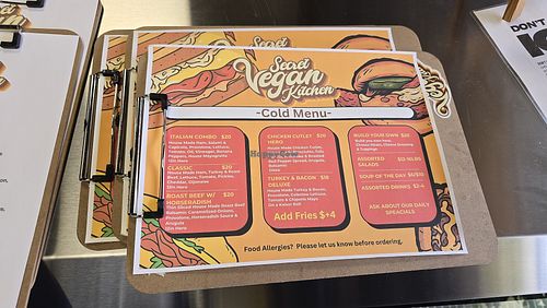 Menu at Secret Vegan Kitchen in New York City