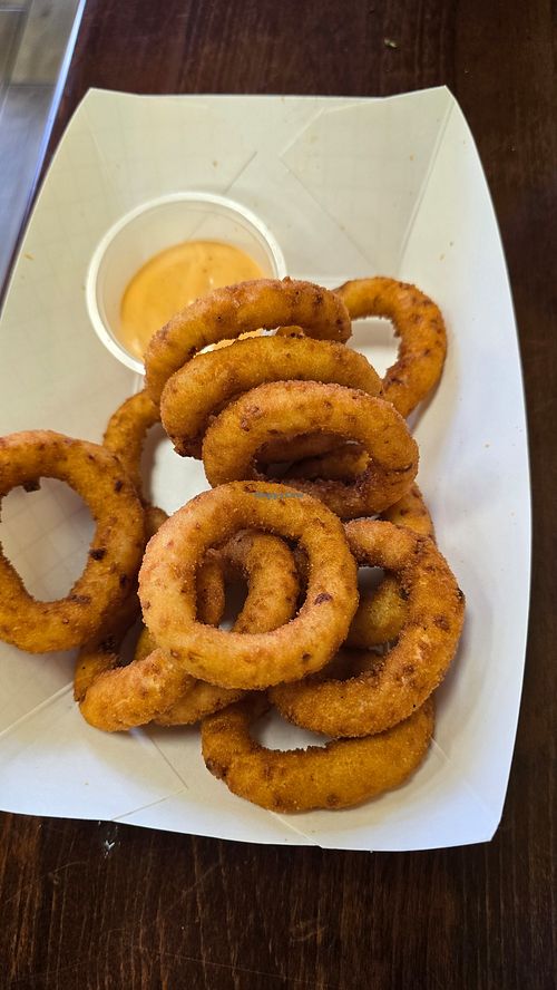 Onion rings at Secret Vegan Kitchen in New York City
