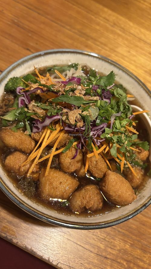 “Chicken” noodle soup. Delicious and filling   at Cookatoo Kitchen in Richmond