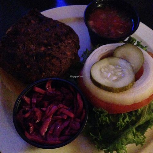 Black Bean Vegan Burger at Mr Bones BBQ in Holmes Beach