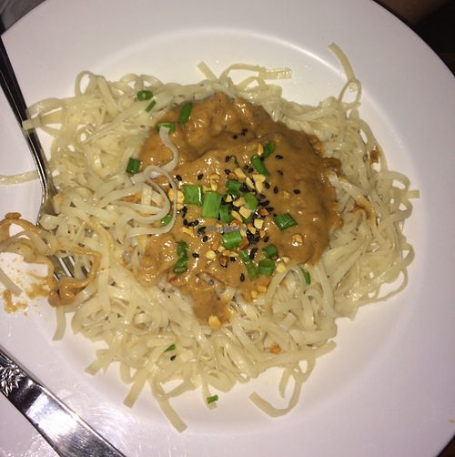 indian noodles at Mr Bones BBQ in Holmes Beach