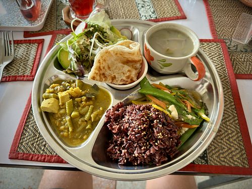 Daily set from menu 👌🤘✌️💚  at Lamai Veggie in Koh Samui