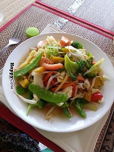 Amazing pile of vegetables! If you are not into all the fake meat substitutes... just ask for this.  at Lamai Veggie in Koh Samui