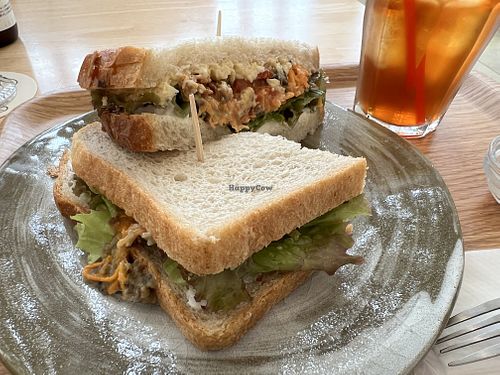 Vegan hummus sandwich  at Museum Cafe - Okinawa Prefectural Museum in Naha