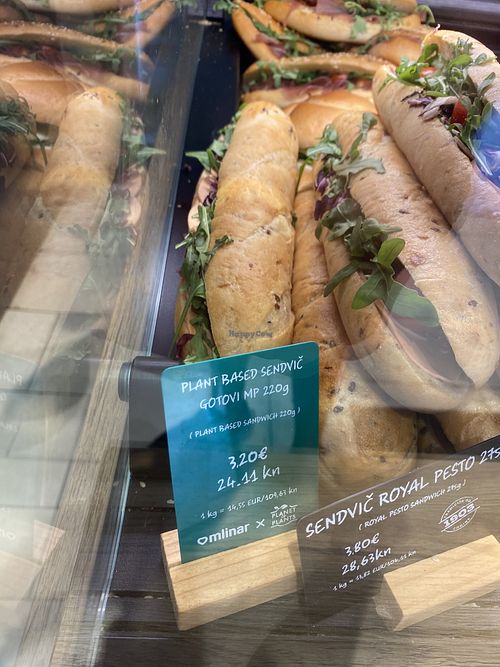 Vegan salami sandwich  at Mlinar  in Zadar