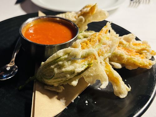 Stuffed Zucchini Blossoms  at Crossroads Kitchen in Las Vegas