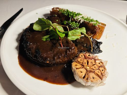 Lions Mane Steak with truffle potatoes   at Crossroads Kitchen in Las Vegas