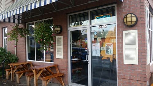 outside at A N D Cafe in Portland