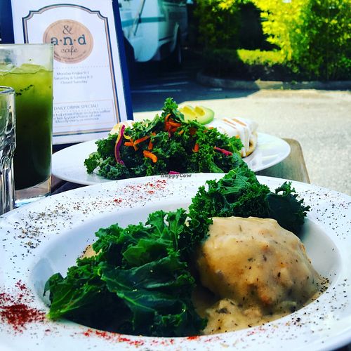 Biscuits and gravy, 'steak and egg' buritto special at A N D Cafe in Portland