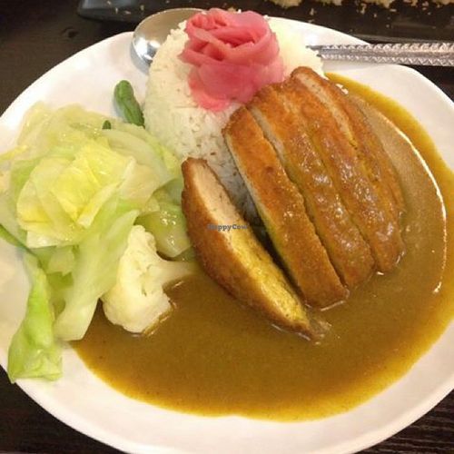 Japanese chicken and rice lunch set at Ying Vegetarian in Kowloon